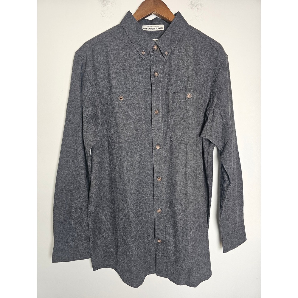 Rugged Duluth Trading Co Free Swingin Flannel Mens M Gray Button Down Work Shirt